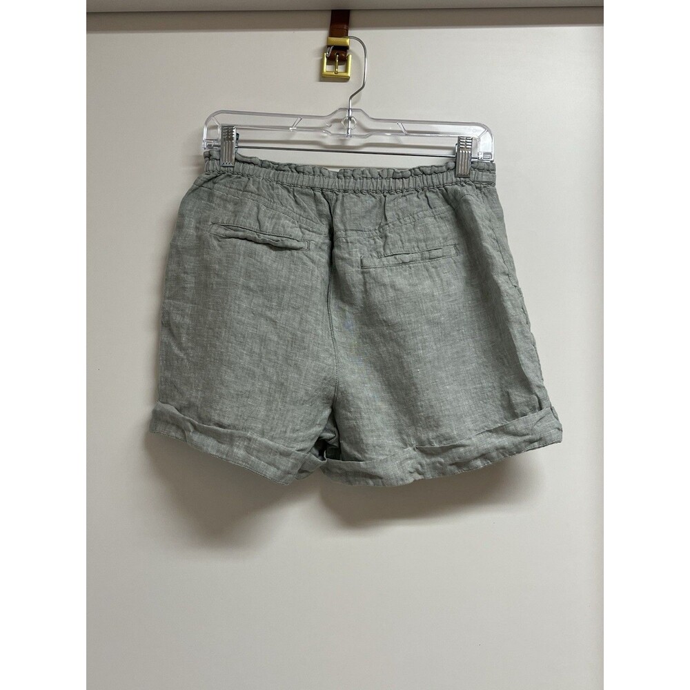 C&C California Shorts Small Sz Taupe 100% Linen Pull On Elastic Drawstring Boho - Picture 2 of 6